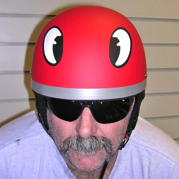 DOT Retro Style Helmet John Cooper Eyes British Pudding basin helmet