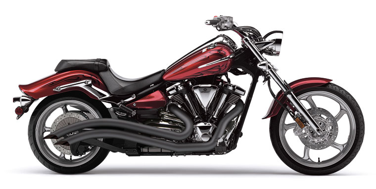 Yamaha XV1900 Raider Exhaust Black Cobra Speedster Swept Black Exhaust