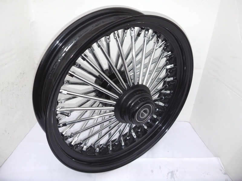 Harley Davidson 16x3.5 Ultima King Spoke Fat Spoke Front Wheel In Black & Chrome 37518
