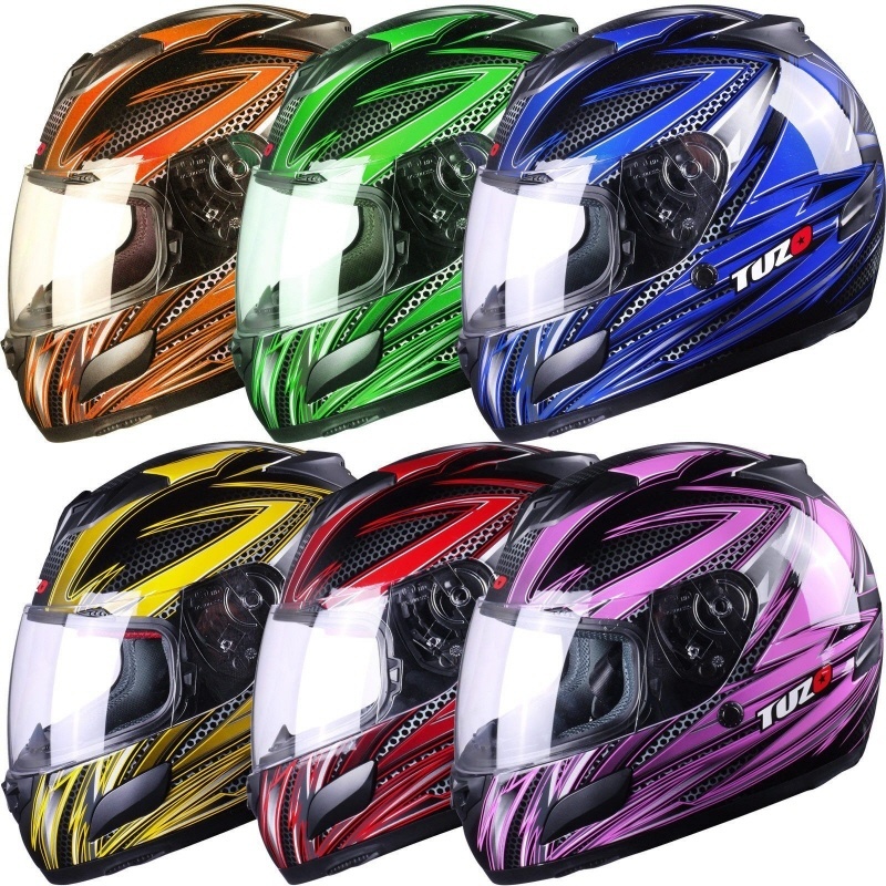 Tuzo Insight Helmet Motorcycle Crash Helmet ECE Approved In Green