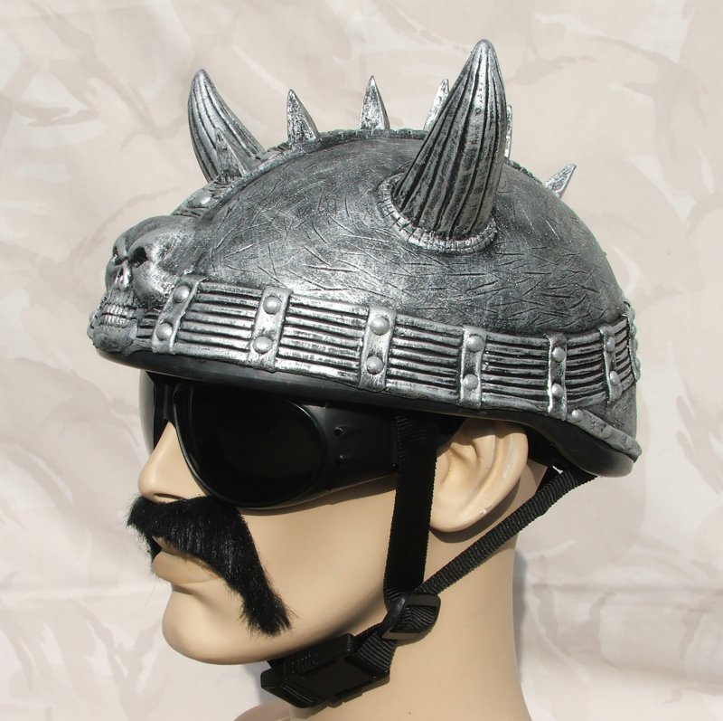 Silly Helmet Cover 'Horney' Black Silver viking helmet motorcycle