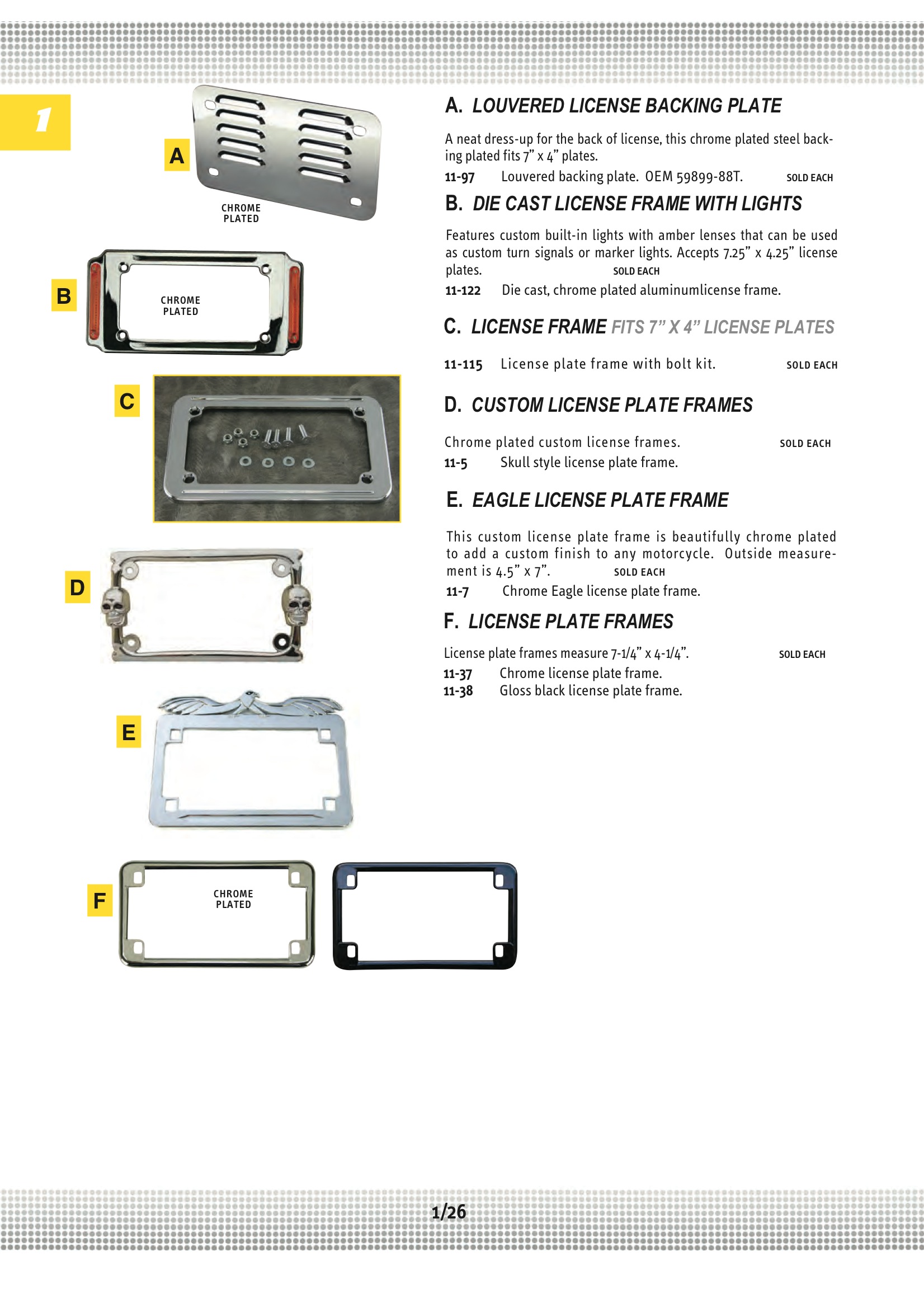 Ultima Frame Ultima FRAME,LICENSE PLATE CP; Midwest 11-37