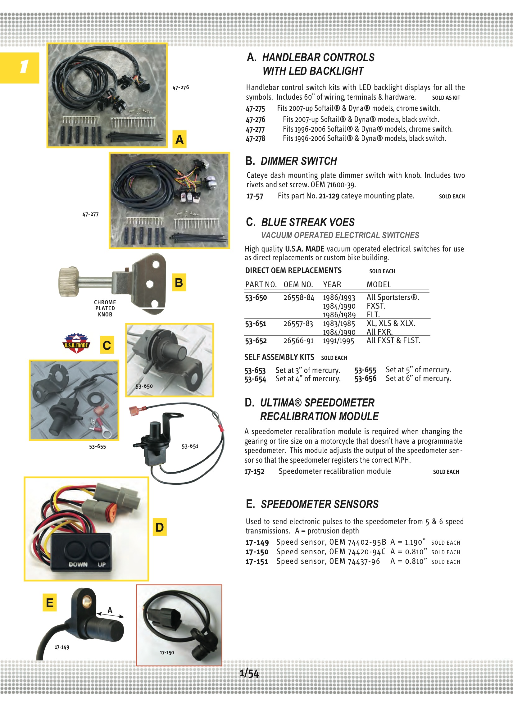 Ultima SPEED SENSOR, 7442094C; Midwest 17150