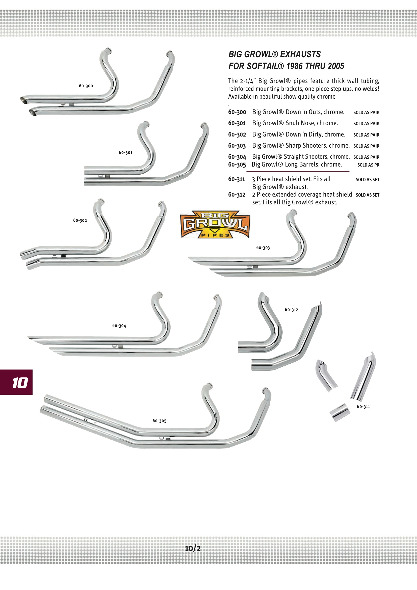 Ultima BIG GROWL EXHAUST 86-UP;DOWN N OUTS Midwest 60-300