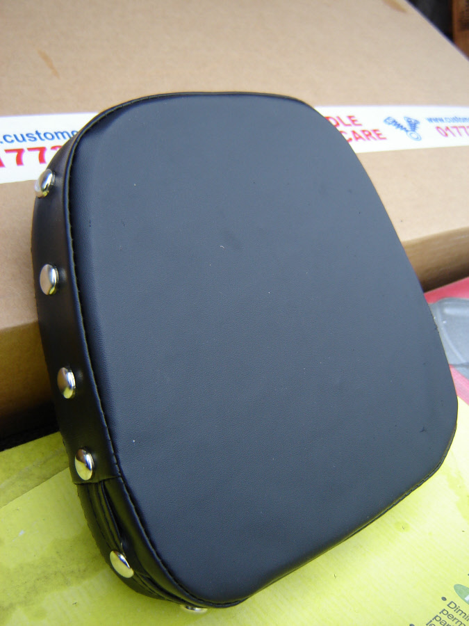 thumbnail image 2 of Cavalry Universal Contoured Backrest Pad For Motorcycle Sissy Bars – Black Vinyl 2 of 5