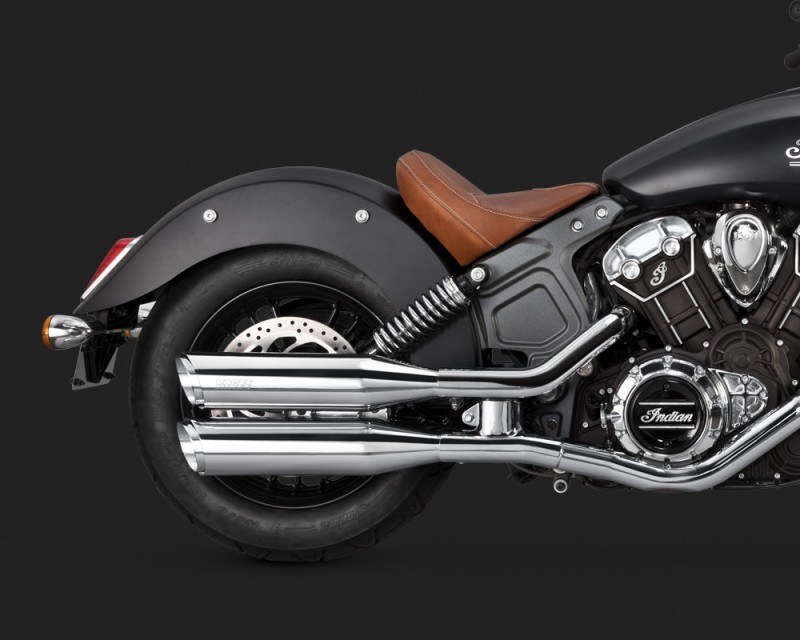 Indian Scout 2015 & Up Twin Slash Round SlipOn Exhaust Muffler In