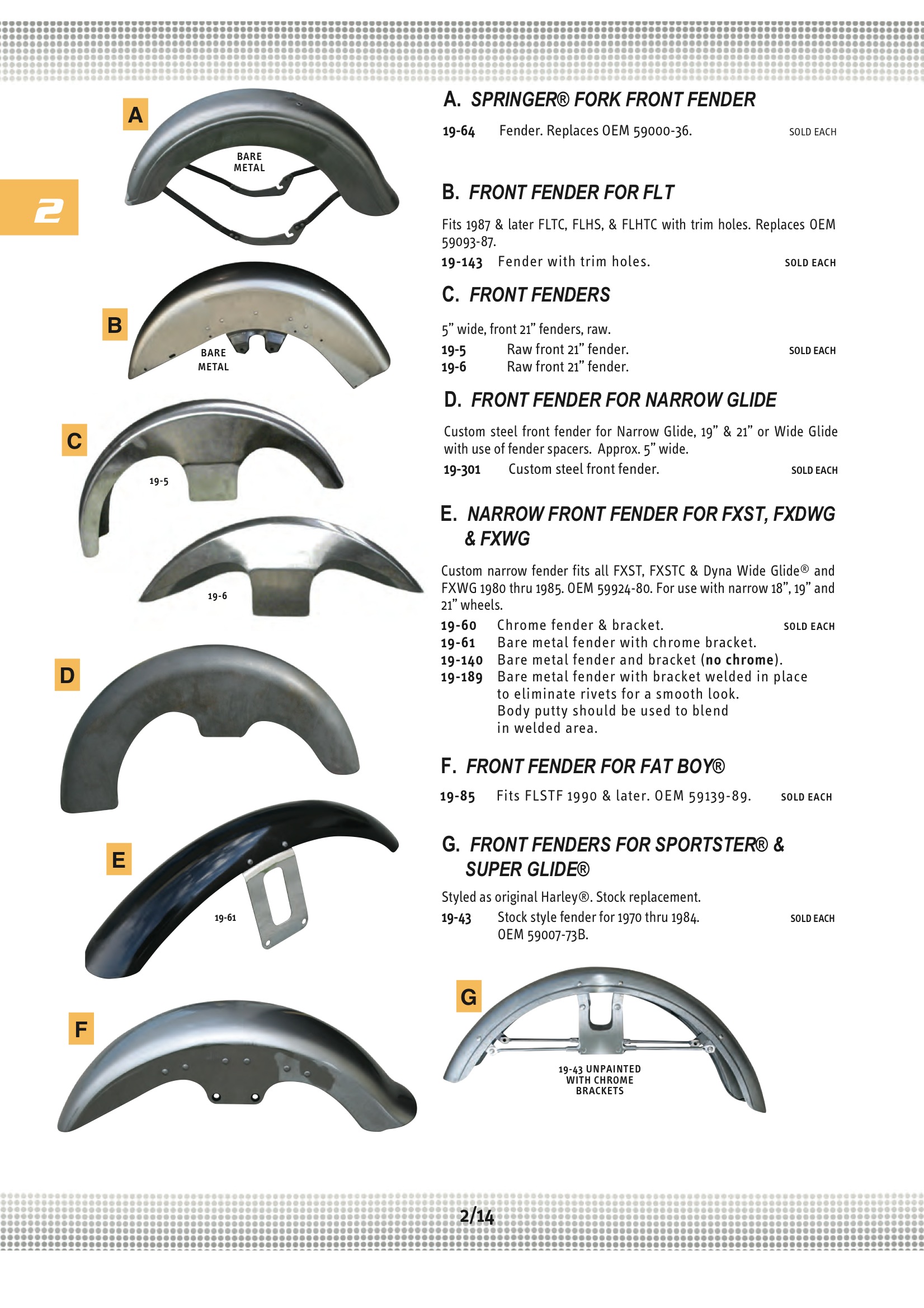 custom motorcycle front fender