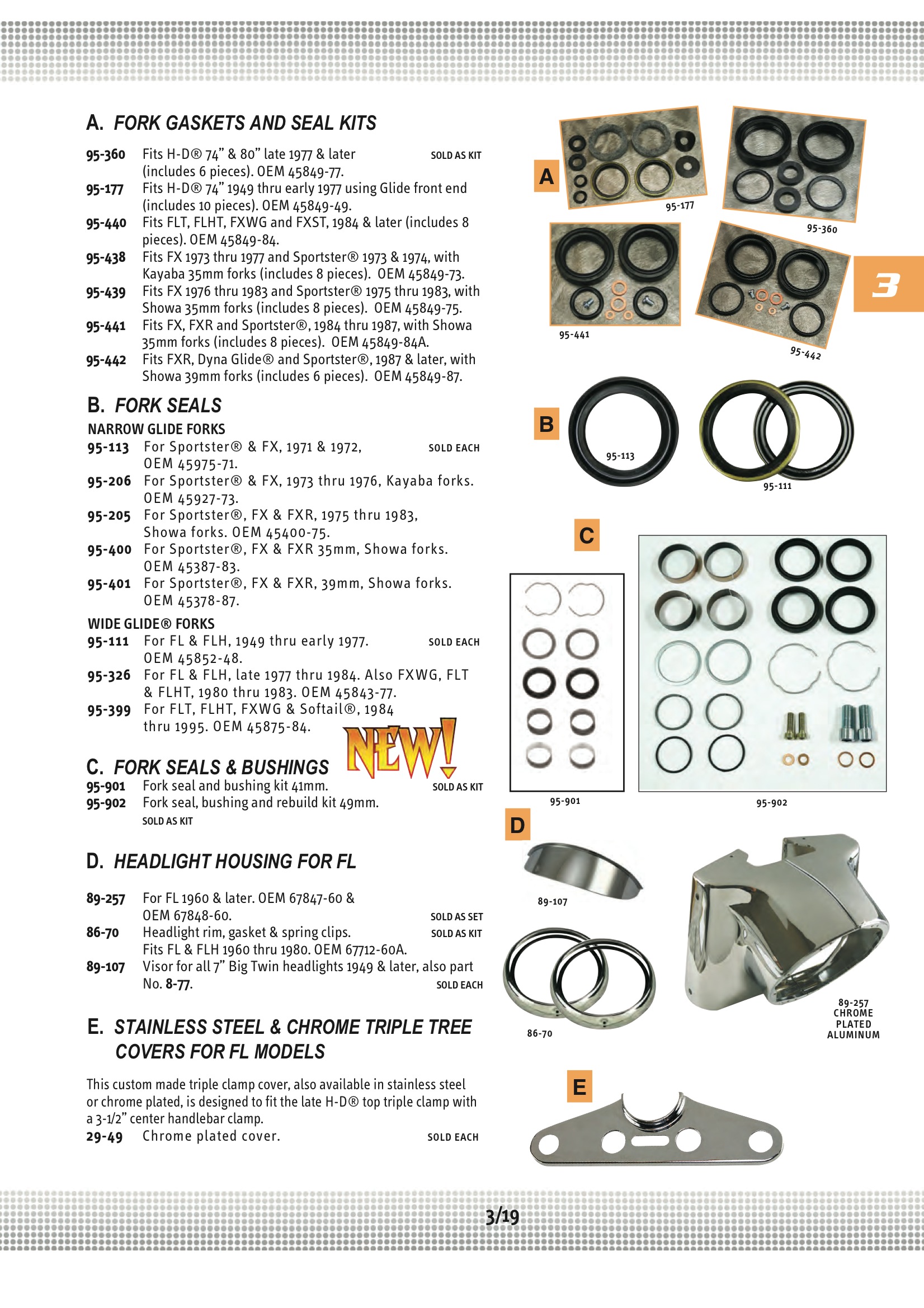 Ultima FORK SEAL & BUSHING KIT;49MM Midwest 95902