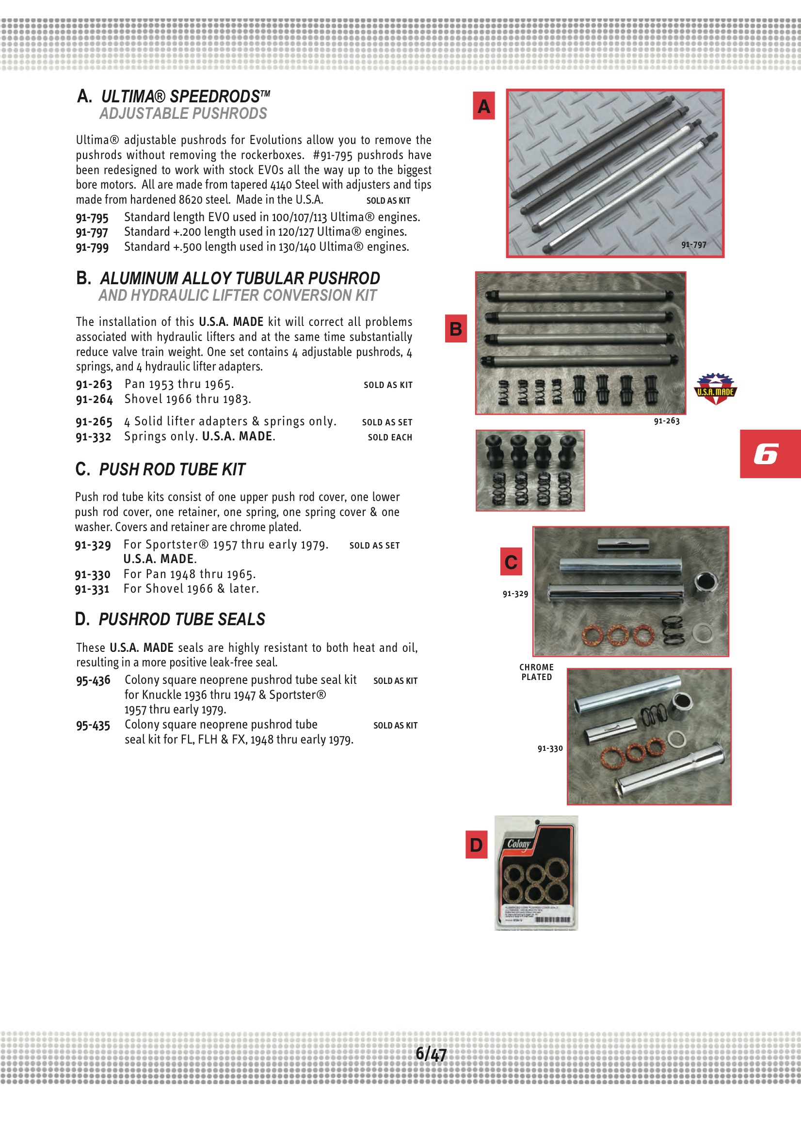 Ultima ULTIMA PUSHROD SET,;+.200 LENGTH Midwest 91797