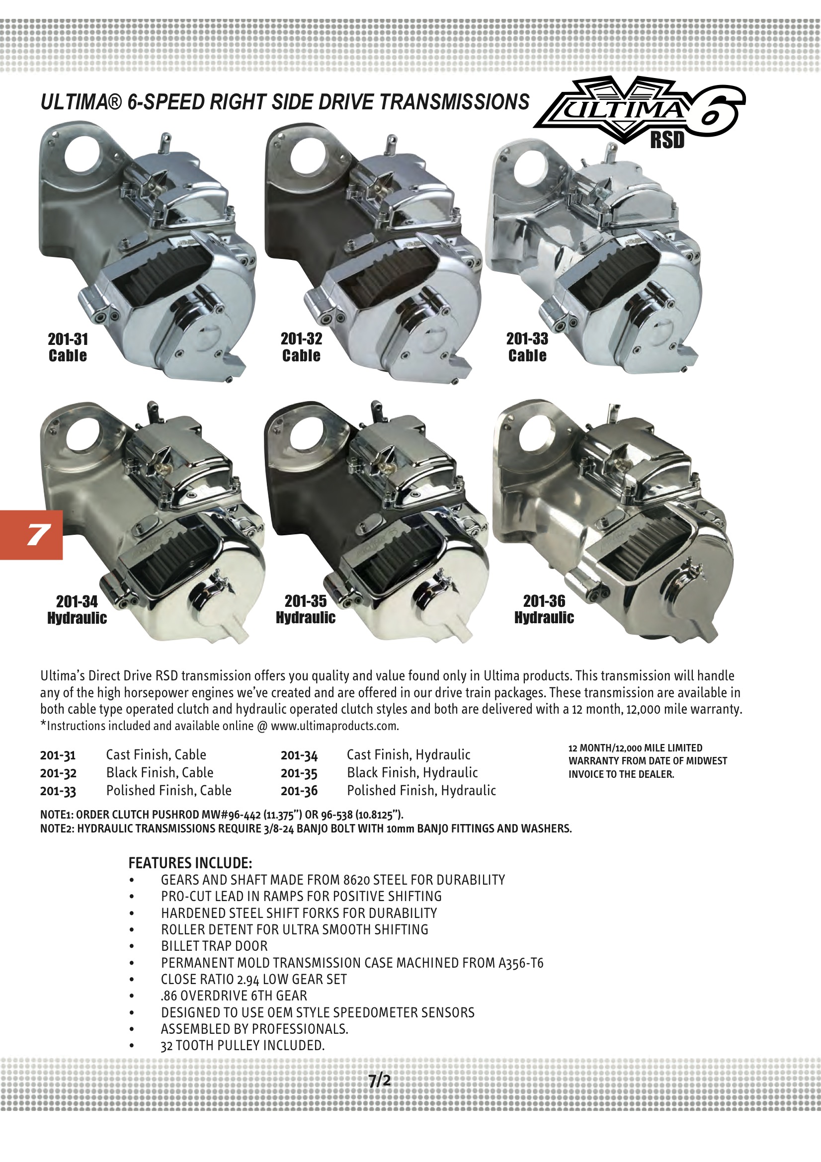 ultima harley transmission