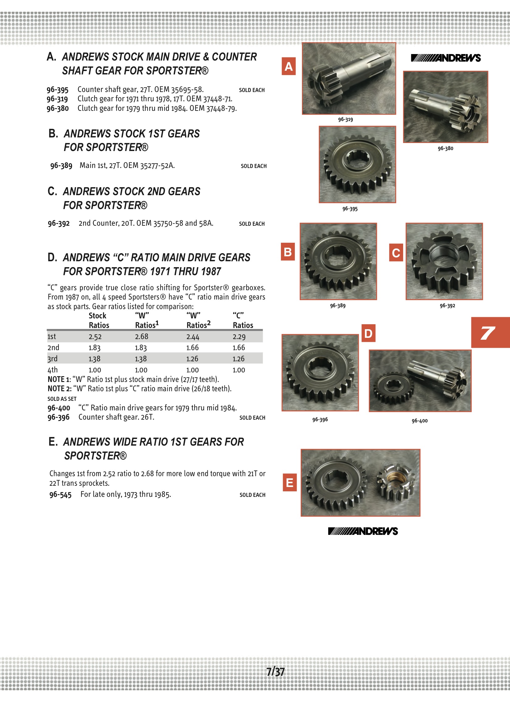 Ultima GEAR,CLUTCH ANDREWS 79E;84 Midwest 96380