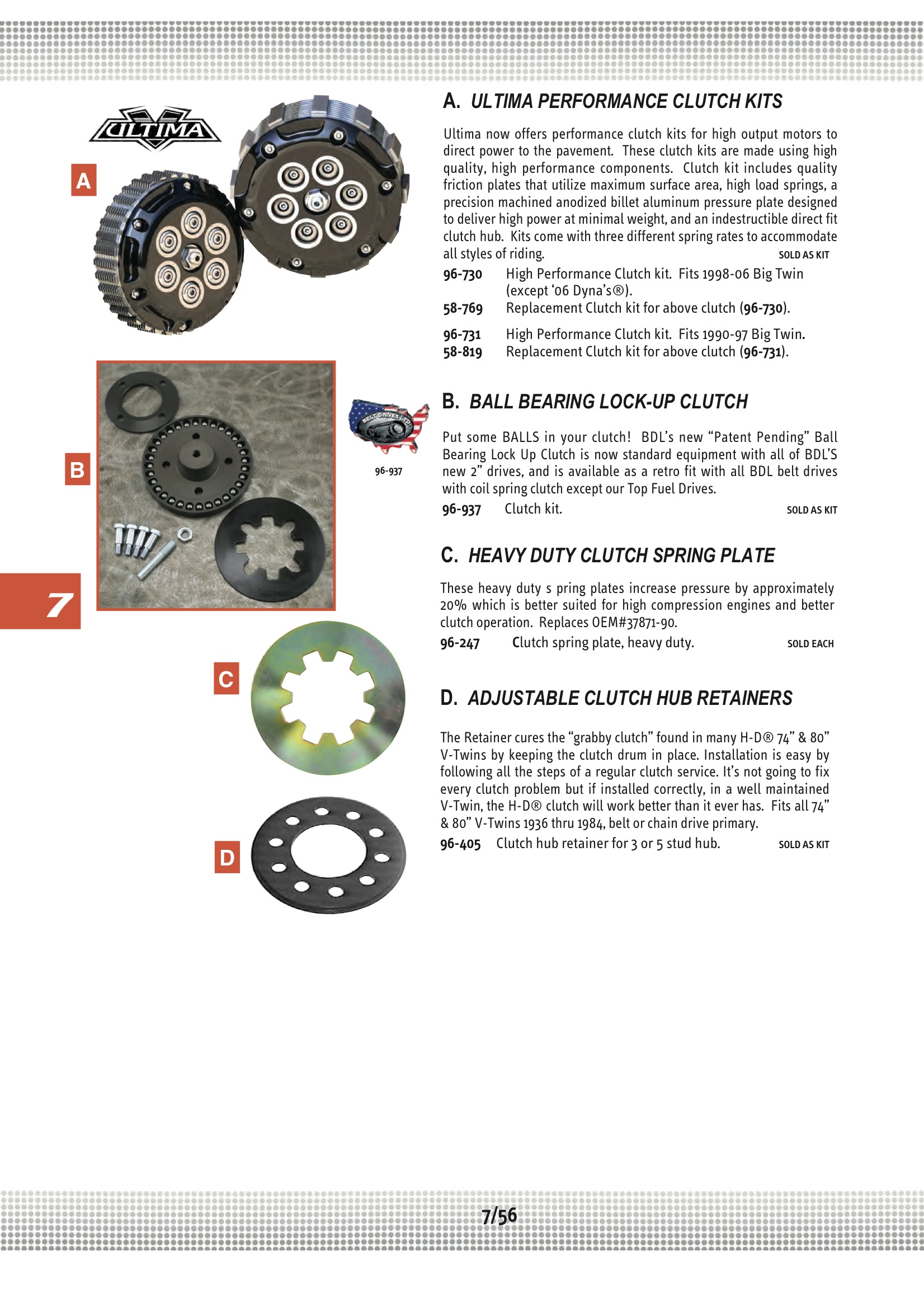 Ultima REPLACEMENT CLUTCH KIT,;2" BELT DRIVE Midwest 58769