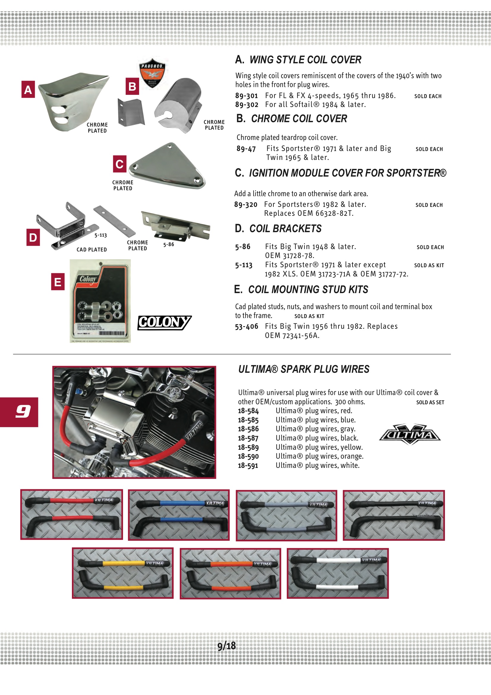 Ultima ULTIMA PLUG WIRES FOR;89608 BLACK Midwest 18587